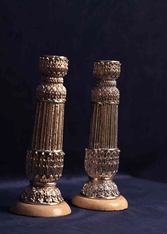Eternal Flame Silver Candle Stand