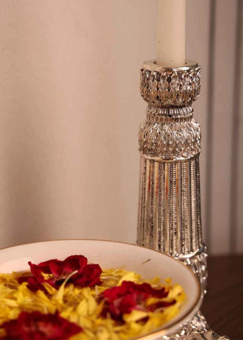 Eternal Flame Silver Candle Stand