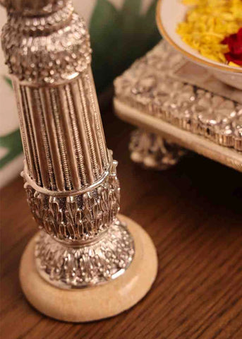 Eternal Flame Silver Candle Stand
