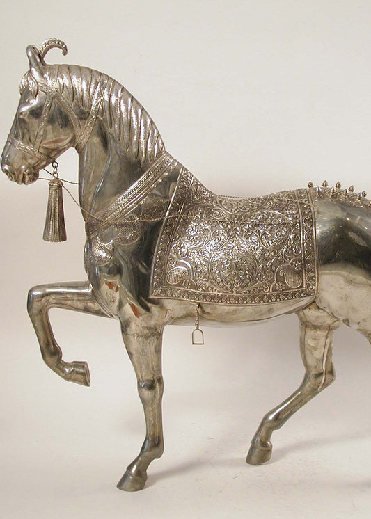 Majestic Silver Horse Table Showpiece