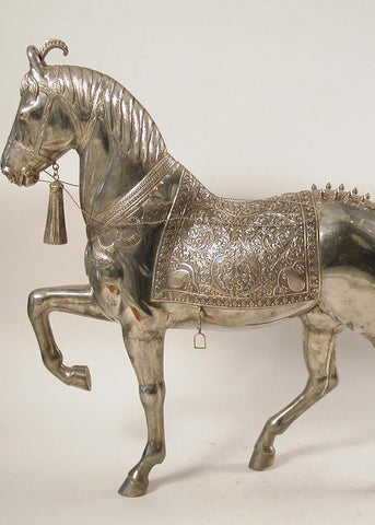 Majestic Silver Horse Table Showpiece
