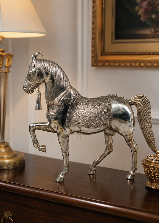 Majestic Silver Horse Table Showpiece