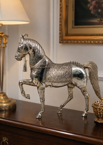 Majestic Silver Horse Table Showpiece