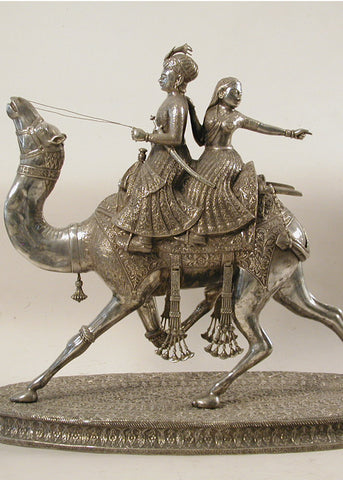 Traditional Silver Camel Art Sculpture