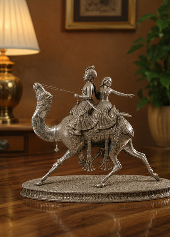 Traditional Silver Camel Art Sculpture