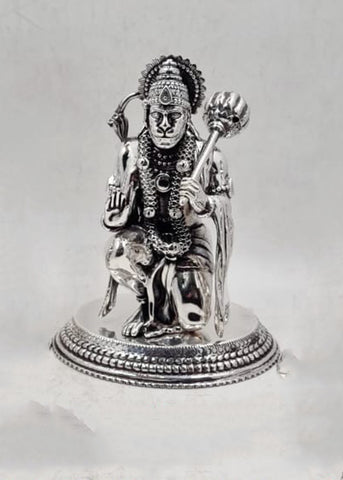 Elegant Silver Hanuman Idol for Pooja