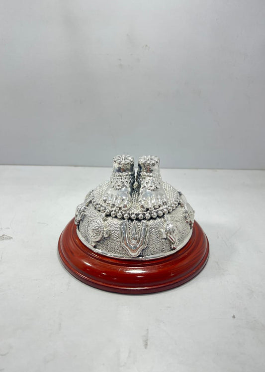 999 Silver Charan Paduka Showpiece