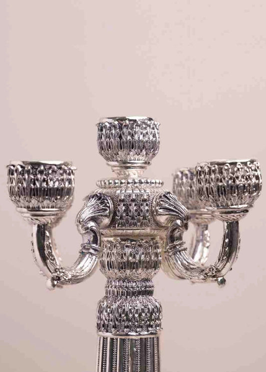 Lumiere Silver Candle Stand