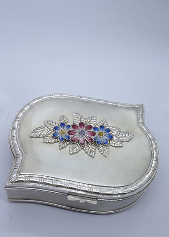 Silver Bloom Floral Dry Fruit Box