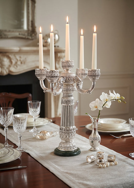 Lumiere Silver Candle Stand