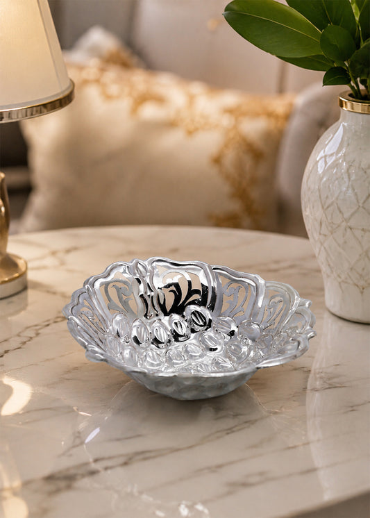Classic Silver Cutwork Table Centrepiece Bowl