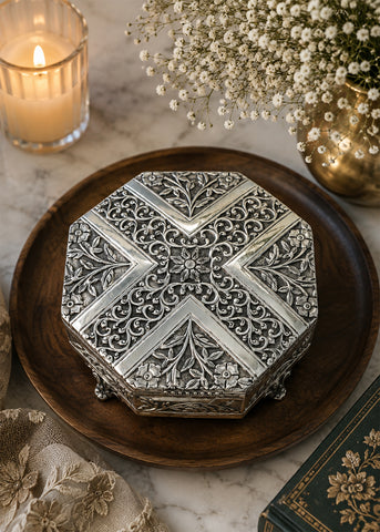 Silver Heritage Dry Fruit Box for Festive Serving