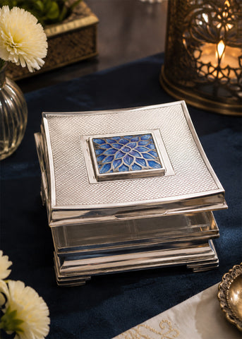 Contemporary Silver Designer Dry Fruit  Box