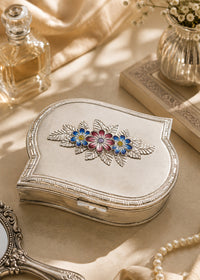 Silver Bloom Floral Dry Fruit Box
