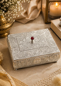 Royal Silver Engraved Dry Fruit Box